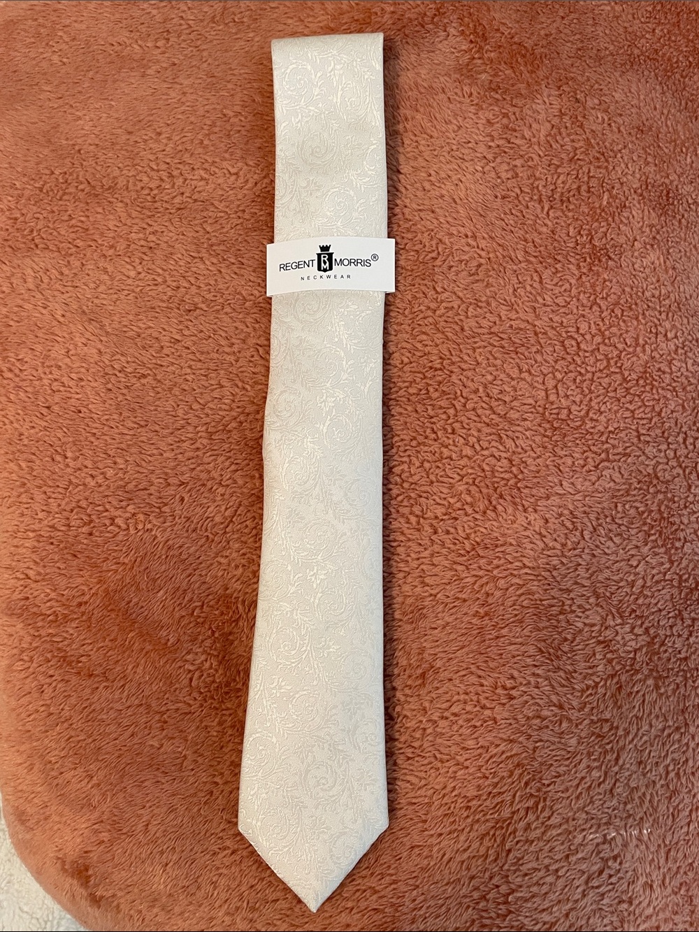 Regent Morris Men's Ivory Paisley Tie